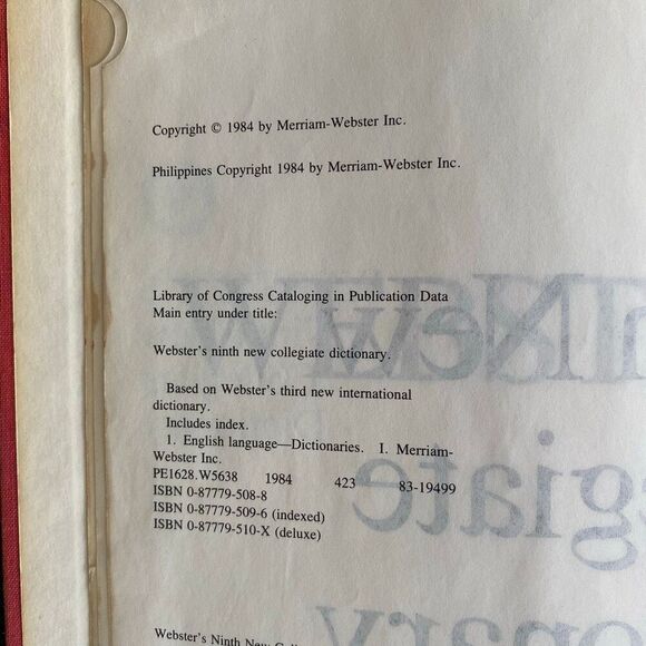 Websters vintage nineth new collegiate dictionary 1984 - Picture 5 of 5